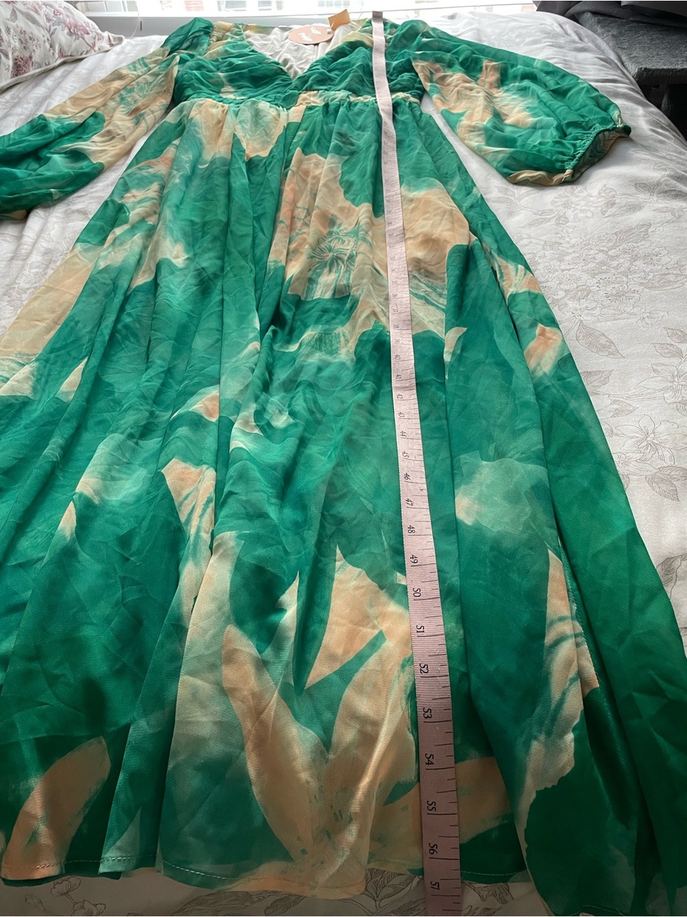 NWT Sage and Paige‎ Coastlines Green Maxi Dress Medium Resortwear Vacation Boho - Picture 8 of 8